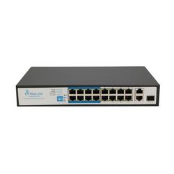Switch EXTRALINK Virtus V3 (L2, neupravljivi, PoE, 1U) crna 
