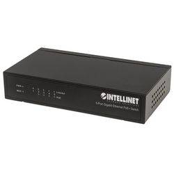 Mrežni switch INTELLINET (s 5 Gigabit Ethernet PoE+ priključaka, 4 x PSE priključci, IPoE+/PoE kompatibilan, 60 W, Euro 2-pin utikač)