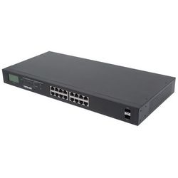 Mrežni switch INTELLINET (s 16 Gigabit Ethernet PoE+ priključaka i 2 SFP priključka, LCD zaslon, PoE+/PoE kompatibilan, 370 W)