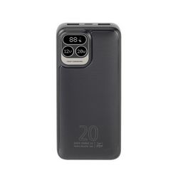 Powerbank RIVACASE (20000 mAh, USB-C 20W, LCD, 1x I/O USB-C PD 18W / PD 20W, 2x USB-A QC 3.0 18W) crna