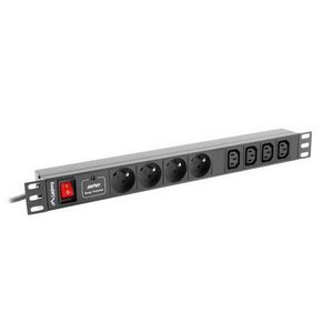 Traka za napajanje Lanberg PDU-04E04I-0200-BK (4 utičnice, 1U) crna