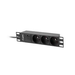 Power strip LANBERG 10" RACK (1U, 16A, 3X 230V PL)