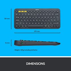 Tipkovnica LOGITECH K380 Multi-Device (siva)