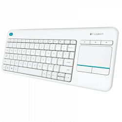 Tipkovnica s dodirnim područjem LOGITECH K400 Plus (bijela, Unifying, SLO gravura, bežična)