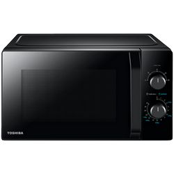 Microwave oven, volume 20L, mechanical control, 800W, 5 power levels, LED lighting, defrosting, cooking end signal, black
