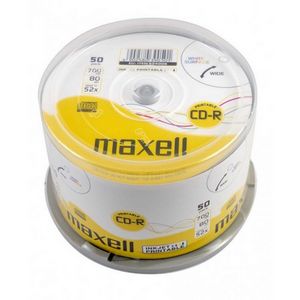 CD-R ploča MAXELL CD-R 80/700MB XL 52x 50p (kapacitet 700MB, brzina pisanja 52x, pakiranje 50 komada)