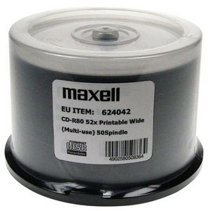 CD-R ploča MAXELL CD-R 700MB 52x80min (za nadruk, spindel)