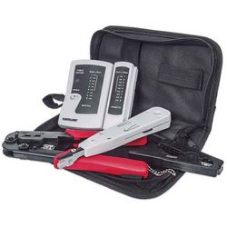 Set mrežnih alata INTELLINET 4-Piece Network Tool Kit (4 alata: LAN tester, LSA punch down alat, kliješta za stezanje i alat za rezanje i skidanje izolacije)