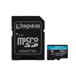 MicroSDXC kartica KINGSTON Canvas Go Plus 170R A2 U3 V30 (512GB, prilagodnik uključen)