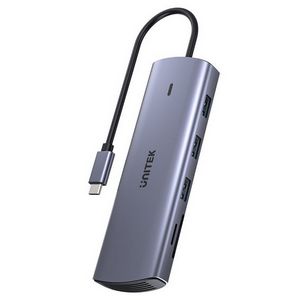 UNITEK HUB USB-C 9IN1 HDMI, VGA, SD, RJ45, PD 100W