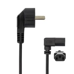 KABEL C-13 PC - SCHUKO POWER, Kutni 90°, 2 m