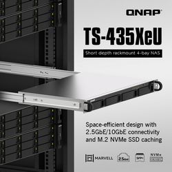 NAS poslužitelj QNAP (1U rack kratki, 4GB RAM, 10Gb mreža)