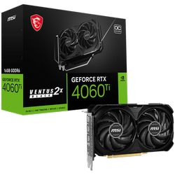 MSI Video Card NVidia RTX 4060 Ti VENTUS 2X crna 16G OC (16GB GDDR6/128bit, PCI-E 4.0 x8, 1x8 pin, Retail)