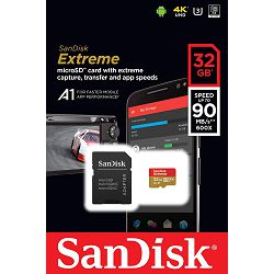 Memorijska kartica za mobitel Micro SDHC Extreme A1 CL10 V30 UHS-I U3 100MB/s SanDisk 32 GB + adapter