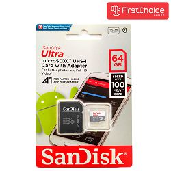Memorijska kartica Micro SDXC Ultra + SD Adapter 100MB/s Class 10 UHS-I SanDisk 64 GB