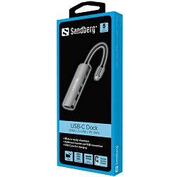 Priključna stanica USB-C na HDMI + 3x USB 3.0 i Power Delivery 100W Sandberg