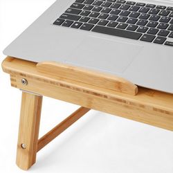 Podesivi bambusov stol za laptop SONGMICS LLD01N (podesiva visina, sklopiv)