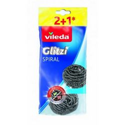 Žičana spužva za pranje suđa VILEDA Glitzi Spiral INOX (2+1 komada)