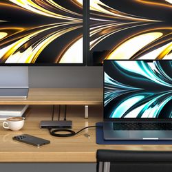 Satechi Aluminium Thunderbolt 4 Slim Hub (3x Thunderbolt 4 Downstream Ports 40 Gbps,2x 4K 60Hz or 1x 8K or 1x 6K on Mac,1x DC 20V Port) - Grey