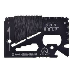 Multitool AZYMUT TOOL CARD karta wielofunkcyjna - 13 narzędzi + etui, 85/53 mm (H-O200930TC)