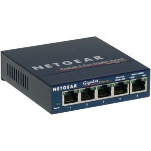 Mrežni prekidač NETGEAR GS105 (plavi, neupravljani gigabit ethernet 10/100/1000)