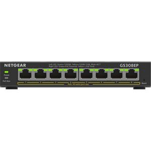 Mrežni prekidač NETGEAR (GS308EP) (upravljani L2/L3 gigabitni ethernet (10/100/1000), power over ethernet (PoE), crna)