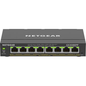 Mrežni prekidač NETGEAR (GS308EPP) (upravljani L2/L3 gigabitni ethernet (10/100/1000), Power over Ethernet (PoE), crna)