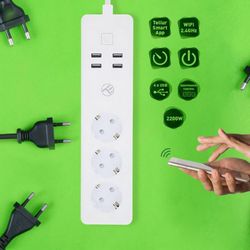 TELLUR PRODUŽNI KABEL 10A 3-PORTA+4xUSB, WIFI, 1.8m