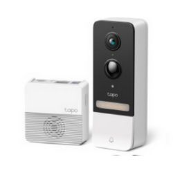 Zvono bežično TP-LINK Tapo Smart, za vrata s video kamerom 2560×1920px, 2K 5MP, 160° dijagonalno, dvosmjerni audio, IR LED, detekcija pokreta, IP64