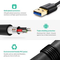 Kabel USB 3.0 UGREEN (M na M, 1 m) crna