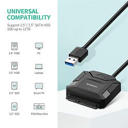 Adapterski kabel UGREEN 20611 USB 3.0 u SATA pretvarač za 2.5"/3.5" SATA HDD/SSD