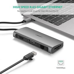 Multifunkcionalni hub USB C UGREEN siva