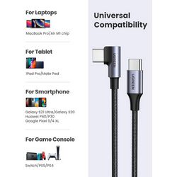 Kabel USB-C na kutni USB-C UGREEN, model 6957303851256 (60W, 2 metra)