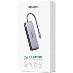 Hub USB-C UGREEN 9v1 (4K HDMI, 4K DP, VGA, RJ45, 2xUSB 3.2, MicroSD)