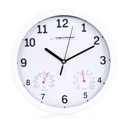 Zidni sat ESPERANZA EHC016W (mehanički, okrugli bijeli, promjer 25 cm)
