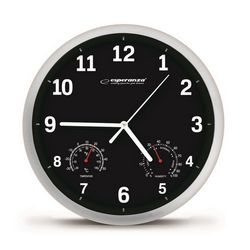 Zidni sat ESPERANZA EHC016K (mehanički, okrugli crni, promjer 25 cm)