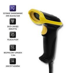 Laserski barkod skener Qoltec 50860 (1D, USB, žični)