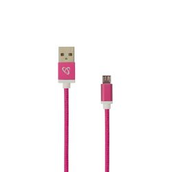 KABEL USB A Muški -> MICRO USB Muški 1.5 m Roza