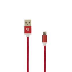 KABEL USB A Muški -> MICRO USB Muški 1.5 m Crveni