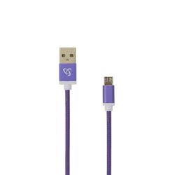 KABEL USB A Muški -> MICRO USB Muški 1.5 m Ljubičasti