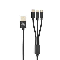KABEL USB 2.0 Muški -> 8-pin/Type-C/Micro USB Muški, 2.4 A, 1 m