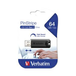 Verbatim PinStripe 64GB USB3.2 Gen1 crni