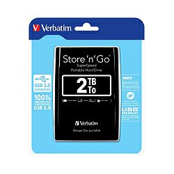 Verbatim 2.5" StorenGo 2TB HDD, USB3.0 crni