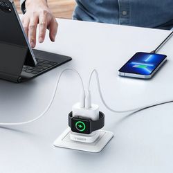 Višenamjenski zidni punjač VEGER W002E (3 u 1, PD 20W) bijela