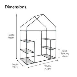 Plastenik VONHAUS (193 x 73 x 143cm)