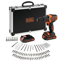 Baterijska bušilica Black & Decker BDCHD18BAFC-QW (crna, 18V, 2 brzine, LED svjetlo, uključuje dodatnu opremu)