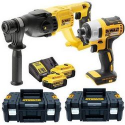 Bušilica-čekić DEWALT DCH133DCF787 (žuta, 18V, kutna bušilica, 2x4AH baterije, punjač)