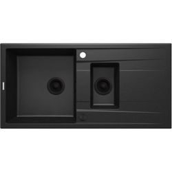 1.5-bowl granite sink with drainer