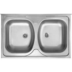 2-bowl steel sink - overlay