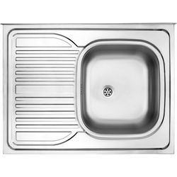 1-bowl steel sink with drainer on the left side - overlay